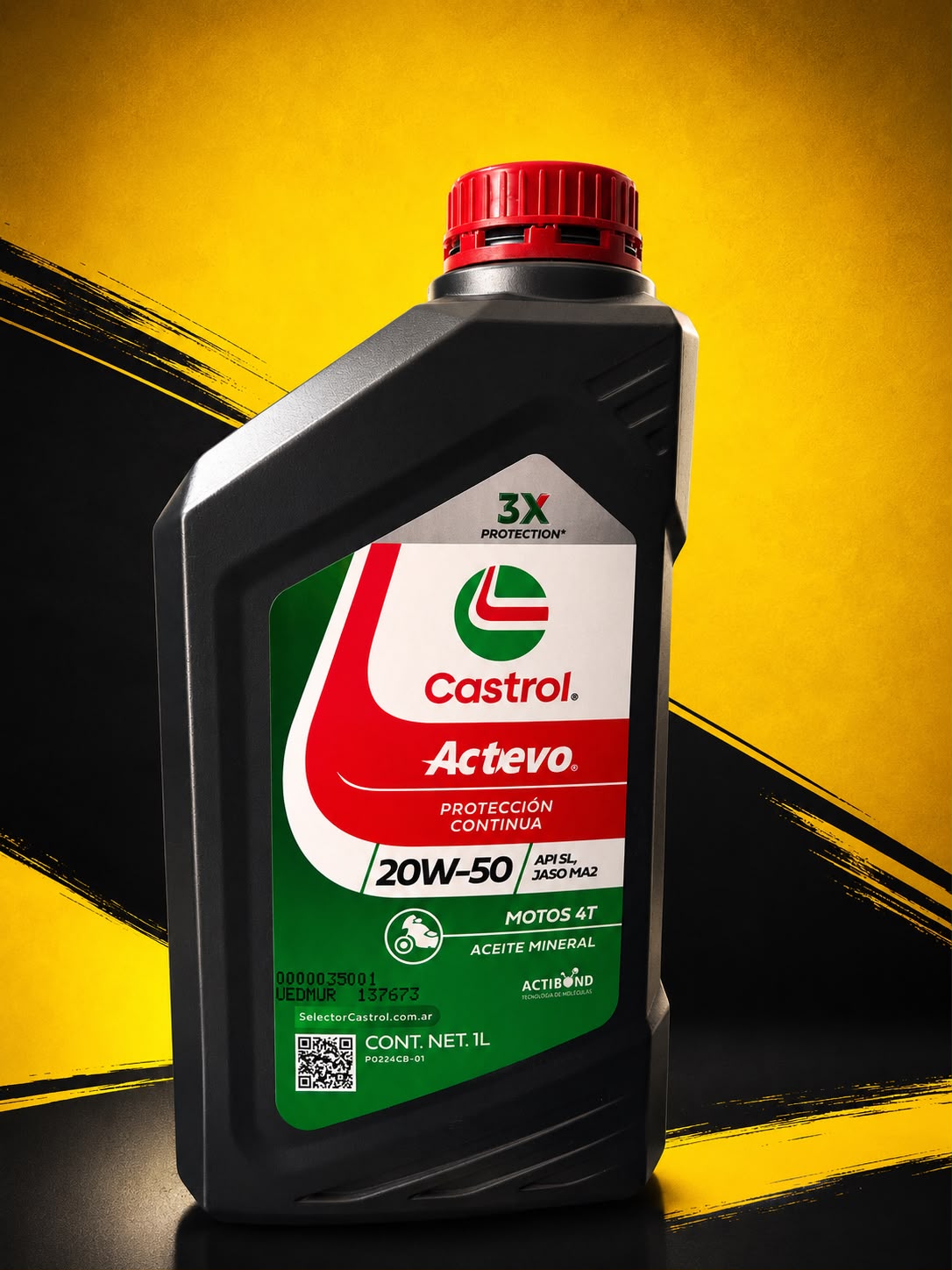 Aceite CASTROL ACTEVO MINERAL 20W50 1L