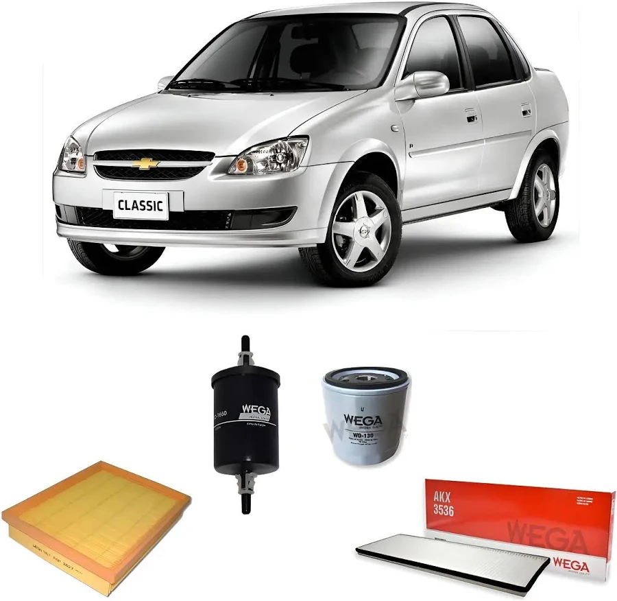 Kit 4 Filtros Corsa Classic / Agile Wega